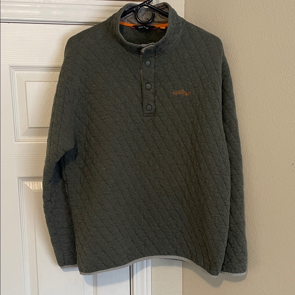 Orvis Green Quilted Men's Sweater